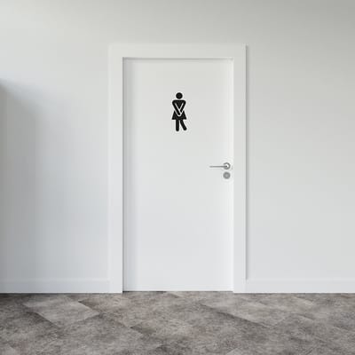 Toiletsticker Dames | Ontwerp 5 - Formaat 10 x 10 cm | Incl. 2 jaar garantie - WC sticker - WC bordje