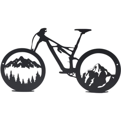 Metalen Fiets Muurkunst Exquise Modieus Onbreekbaar Berg Bos Fiets Muurdecoratie voor black