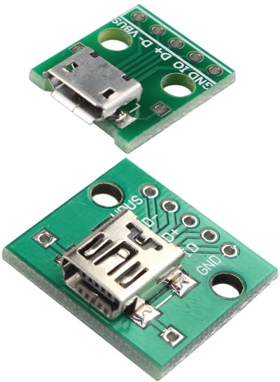 Dailygoody - Adapter Mini-USB naar 5-polige Aansluiting - Micro-USB Connector - Ideaal voor Datakabels - Compact Formaat - Breed Toepassingsgebied...