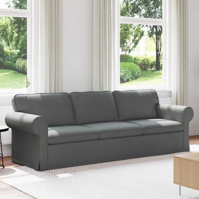 vidaXL Bank Donkergrijs 245 x 82 x 80 cm Stof