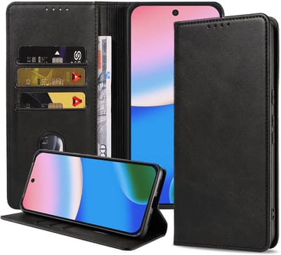 Geschikt voor Google Pixel 10 Telefoonhoesje Kunstleer met Magnetische sluiting en Pasjeshouder Bookcase met Klepje - Walletcase with Cardslot - Zwart - Smartphonica geschikt voor Google Pixel 10