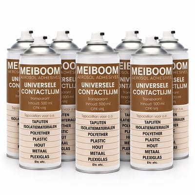 Meiboom Professionele Spraylijm - 6 Stuks - Spuitlijm - Universele Contactlijm - Spuit - Lijmspray - 500ML