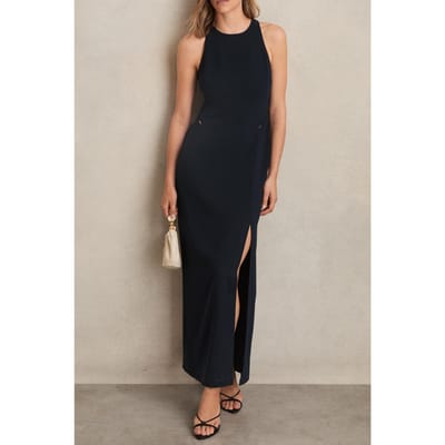 Reiss Ladder Trim Maxi Dress Navy Size: 10 | Maxi Dresses Outlet | Dames | Blauw