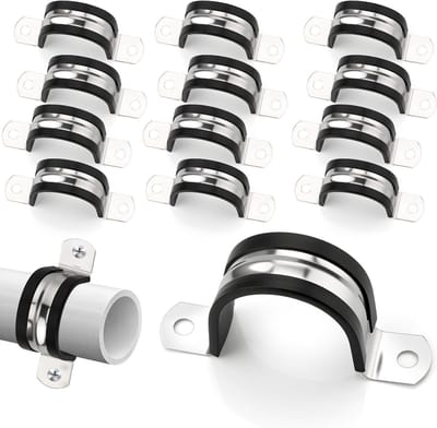 20x Roestvrijstalen Buisbeugels met Rubber 20 mm voor Leidingen en Kabels