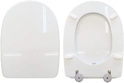 Toilet Seat - WC Deksel - Badkamer Opfrissen - Hout met Polyesterhars - D-Vorm - Wit