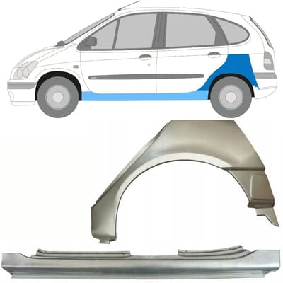 Reparatiepaneel dorpel + achterspatbord voor Renault Megane I Scenic 1995-2003