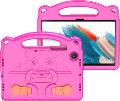 Samsung Galaxy Tab A8 2022 & 2021 (10.5 Inch) Hoes - Schokbestendige case met handvat - Panda Series - Magenta