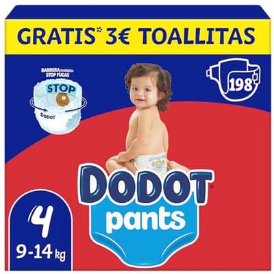 Luiers maat 4 voor baby's van 9-15 kg, 198 stuks, maandverpakking, 360° pasvorm en anti-fuga