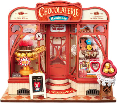 Robotime Sweet Chocolate Shop - Rolife DIY Miniature House Series - DS046 - Miniatuur - Bouwpakket - Cadeautip - Modelbouw
