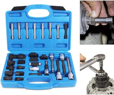 Alternator Riemwiel Ontkoppelaar 29-delige Kit, Vrije Wiele Riemwiel Extractie Gereedschap