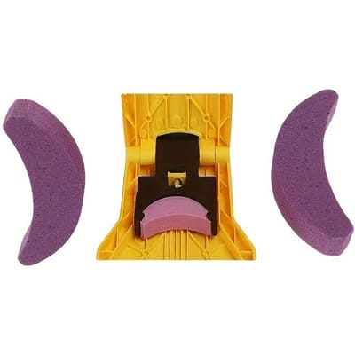 1 ensemble d'affûteuse de tronçonneuse pour le travail du bois, affûteuse de tronçonneuse, affûteuse de chaîne rapide, meuleuse de chaîne, affûteuse de lame de scie, 1 meuleuse + 2 pierres magiques en forme de croissant 1set