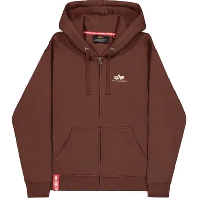 Hooded sweatshirt met rits Alpha Industries Basic Small Logo