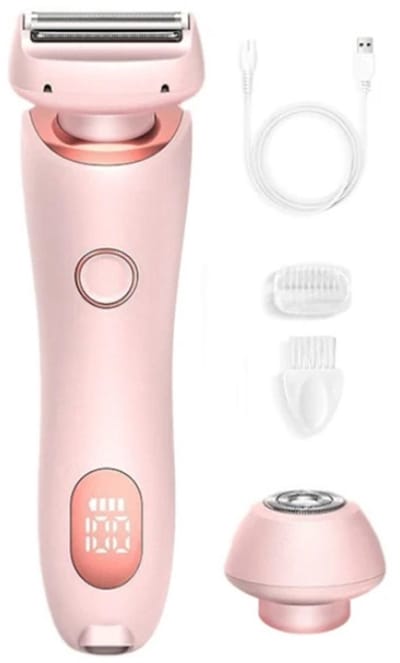 Epilator - 2-in-1 draagbaar scheerapparaat - Nat en droog zeemeerminscheerapparaat voor vrouwen - Epilator Dames Dubbele Hoofdscheerapparaat Privé Haartrimmer - Elektrisch Scheerapparaat Dames Epilator - Roze