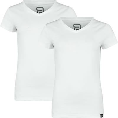 R.E.D. Rock-Engineered Design wit t-shirt in een dubbele verpakking - Dames - S