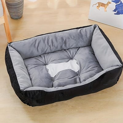 Warm Bot Kleur Huisdier Hondenbed Warm Huis Vierkant Nest Wasbaar Huis Dierenkennel Voor Kleine Middelgrote Honden Katten Puppy Hondenmanden S gray