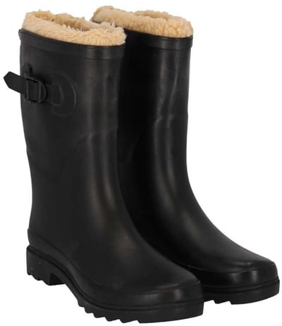 XQ | Regenlaarzen Dames | Fake Fur | Zwart | Maat 38 | Regenlaarzen met voering