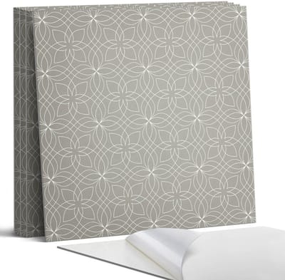 Coloray Wandpanelen Zelfklevend - Geometrisch bloemenpatroon Zelfklevende Wandpanelen - 50 cm x 50 cm - Grijs Wandpaneel PVC - 4 stuks - Mozaïeken Wandpanelen Zelfklevend - Keuken Wandpanelen - Wandpanelen Badkamer