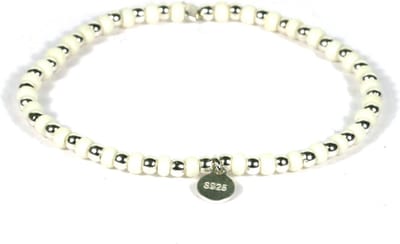 Heaven Eleven KIDS - meisjes - armband - zilver - 925 - creme - 2mm - 15cm