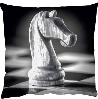 Sierkussens - Kussentjes Woonkamer - 50x50 cm - Paard - Hout - Schaalbord - Zwart