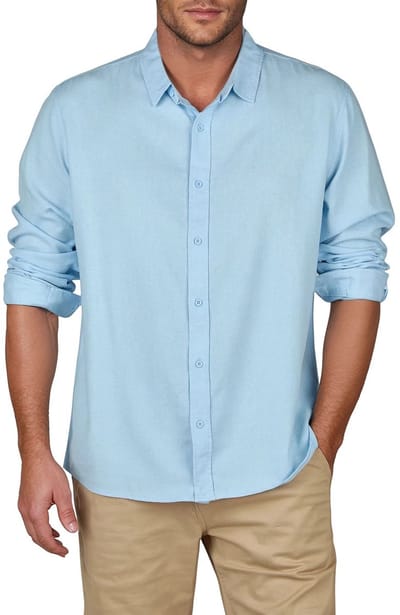 riverso Heren Overhemd RIVFabrizio regular fit Blauw S Volwassenen Linnen overhemd