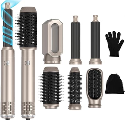 MRKK® Fohnborstel - Stylingtool Haar - Haardroger met Borstel - Multistyler - Rozegoud