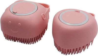 IGOODS  2 stuks Scrubborstel - bodybrush - silcionenborstel voor jong en oud - kleur baby roze - vierkant