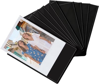 Zwarte koelkastmagneetlijsten - 10 stuks mini magnetische fotolijsten voor foto's en ansichtkaarten, decoratie voor keuken en kantoor, 9,5 x 6,5 cm, multifunctionele magneten