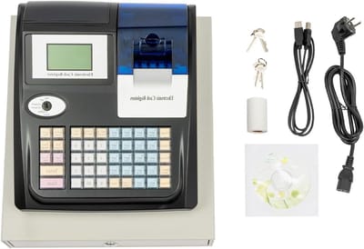 Elektronische Kassa - Contant Register - Winkel Beheer - Dubbel Display - 48 Toetsen - Zwart
