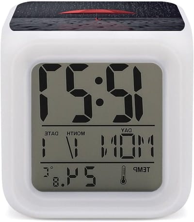 Digitale Wekker - Nachtlamp Klok - Kamer Decoratie - 7 Kleuren Licht - 3 Inch Display - Wit