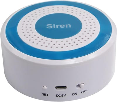 Draadloze Sirene - Alarm Geluid - Huis Beveiliging - Eenvoudige Installatie - 8x8 cm - Wit