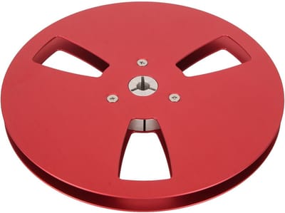 Lege Tape Reel 1/4 7 inch - Metalen Aluminium Opname Spoel met 3 Windgaten voor Geluidsprojecten en Creatieve Toepassingen (rood)