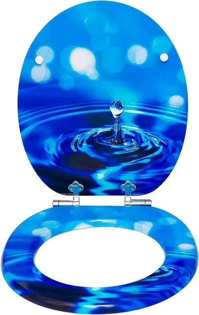 Houten Toiletzitting - WC Deksel - Badkamerverbetering - Zachtsluitend Mechanisme - 435 x 378 x 5 cm - H125