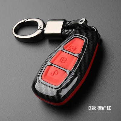 Koolstofvezel+Siliconen Sleutel Afstandsbediening Sleutelhoes Cover Voor Ford Mk3 Mk4 Fiesta Mondeo Ecosport Kuga Focus St Focus 3 4