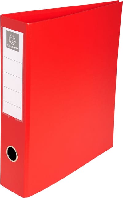 Exacompta 10x Ringband in PVC met 4 D-ringen van 50 mm op het achterplat- A4 maxi. - Rood - 51745E