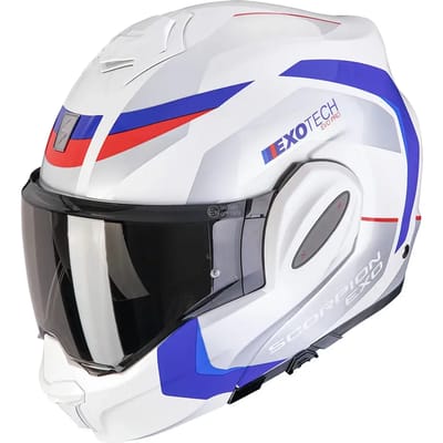 Scorpion Exo-Tech Evo Pro Acuti White Blue Red - Systeemhelm - Maat XL - Motorhelm - ECE 22-06 gekeurd