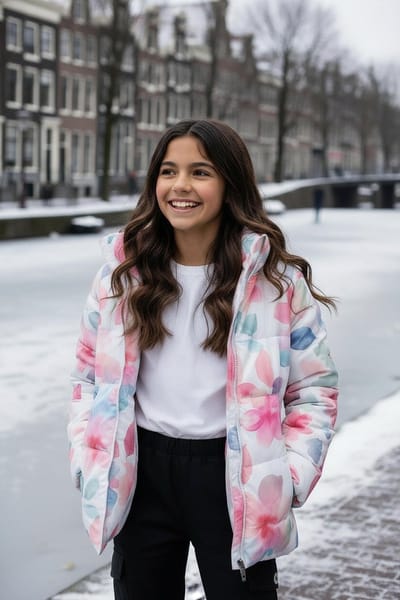 Ducksday - Winterjas voor kinderen - Sherpa fleece - waterdicht - winddicht - Skijas - Meisje - Bliss - maat 92/ 98 - 2 jaar