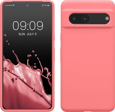 kwmobile telefoonhoesje geschikt voor Google Pixel 7 - Hoesje met siliconen coating - Smartphone case in Pastelkleurig koraal