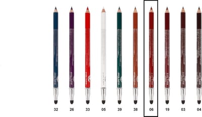 Easy Paris - Lippotlood en Oogpotlood - Extra Waterproof - Roodbruin - Met puntenslijper en smudger/vervager - Nummer 006 - 1 Stuks