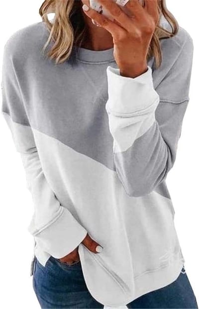 Dames Sweatshirt - Trui Lange Mouw - Casual Vrije Tijd - Kleurblok Design - Maten S tot 2XL
