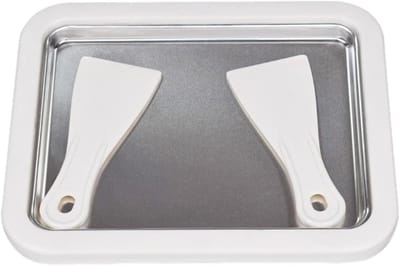 Dessertmaker Bakplaat - IJsrolletjes Maker - Zelf Desserts Maken - Snelvriesfunctie Roestvrijstaal - 26x21x3.2 cm - Wit
