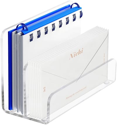 Unyqoos® Transparante acryl brievenhouder met twee vakken voor thuis en kantoor