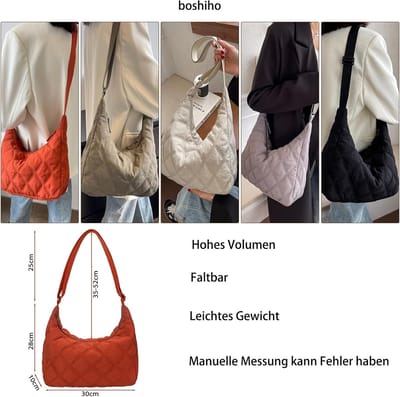 Gewatteerde Tas - Schoudertas Dames - Dagelijks Gebruik - Zachte Katoenen Vulling - 32 x 11 x 30 cm - Beige