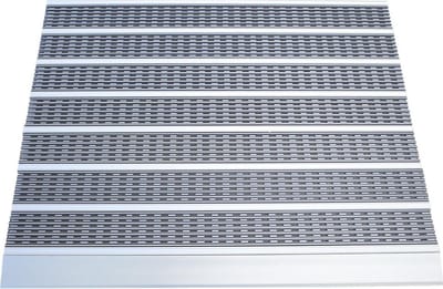 Design deurmat voor buiten - schraapmat grijs 90x60cm - entreemat met aanloopprofiel