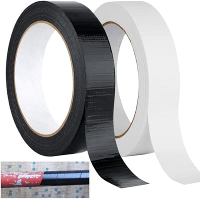 2 Rolls Waterproof Duct Tape, 30m x 23mm Gaffer Tape Heavy Duty, Black & White Strong Duct Tape Heavy Duty Self - ShopVlot