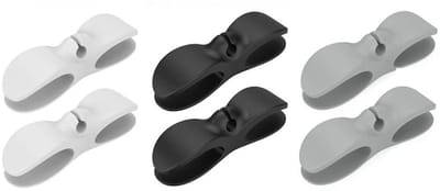 WiseGoods Premium Kabel Organiser Set 6 Stuks - Snoerhouder - Kabelclips Voor Keuken / Bureau & Kabelbeheer - Zwart Grijs Wit