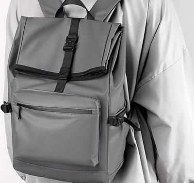 Rolltop Rugzak Grijs - Reistassen - Waterdichte Rugzak - Rugtas - Werktas - fietstas - laptop Rugtas - Backpack Rugzak - Roll-up Rugtas - Backpack Rugzak - Schooltas