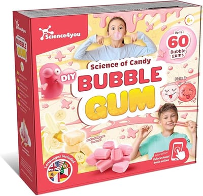 Science4you Bubble Gum Sweets Lab - Snoep Maak Kit om je eigen 60 Bubble Gums voor kinderen te maken, Snoep Wetenschap, Educatieve Zoete Geschenkdoos voor Jongens & Meisjes