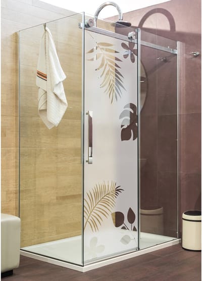 Privacy raamfolie - Exotische bladeren - Zelfklevende raamfolie voor ramen en douchedeuren - 120x35cm