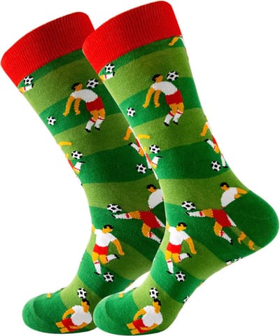 Winkrs - Sokken met voetbalprint - Voetbal - Rood/Groen - Maat 40 t/m 46