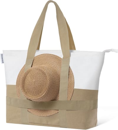 Grote dames strandtas XXL met ritssluiting - Veelzijdige shopper voor strand, reizen, sport en werk